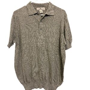 2/$30 Pronto Uomo - Men’s Black and Beige Heather Print Polo Shirt